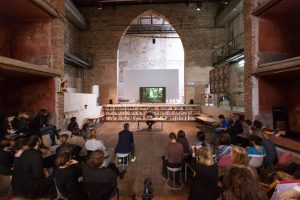 Uriel Orlow, Grey Green Gold (and Red), lecture performance. Copyright Manifesta. Photo by CAVE Studio